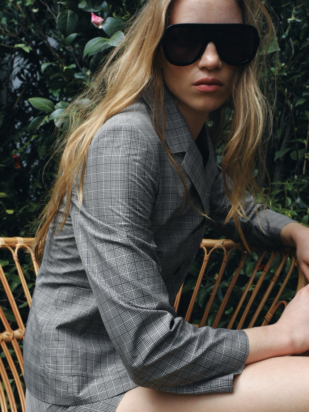 Zara Grey Plaid Tailored Blazer - Picture 3 of 6